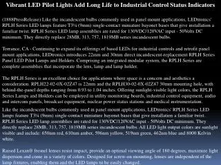 vibrant led pilot lights add long life to industrial control