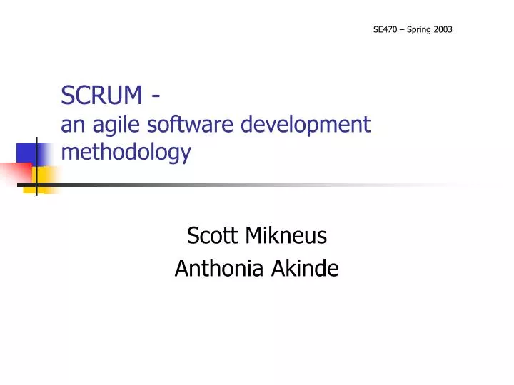 scrum an agile software development methodology