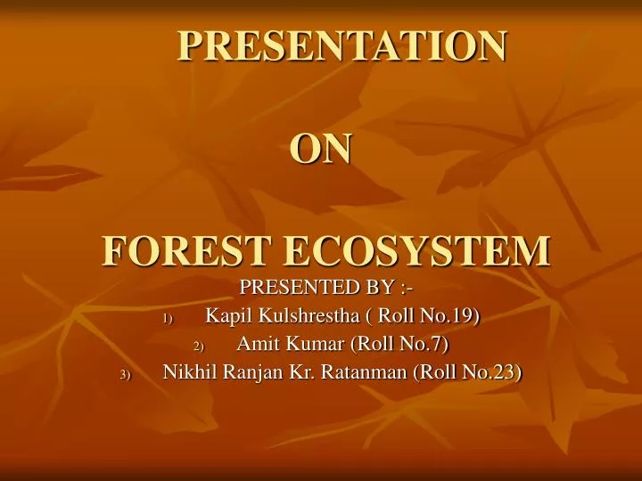 presentation on forest ecosystem