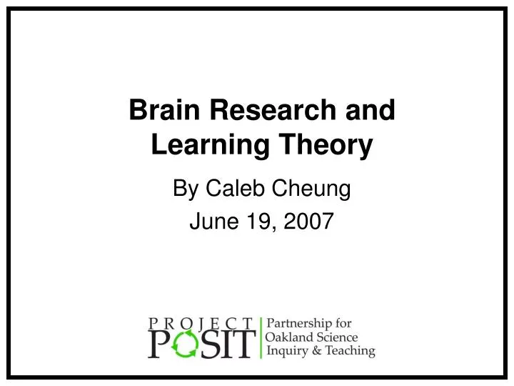 brain research and learning theory