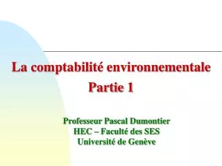 la comptabilit environnementale partie 1