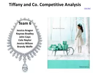 Tiffany and Co. Competitive Analysis