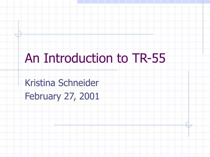 an introduction to tr 55