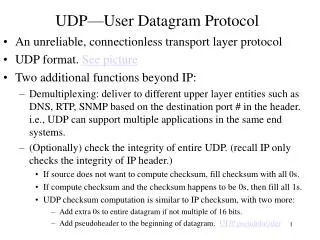 UDP—User Datagram Protocol