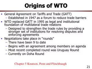 Origins of WTO