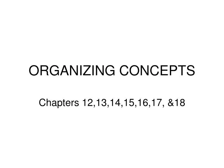 organizing concepts