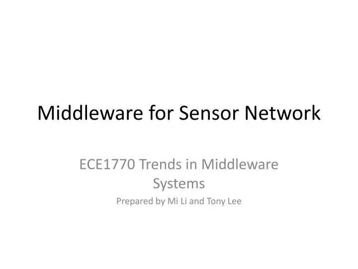 middleware for sensor network
