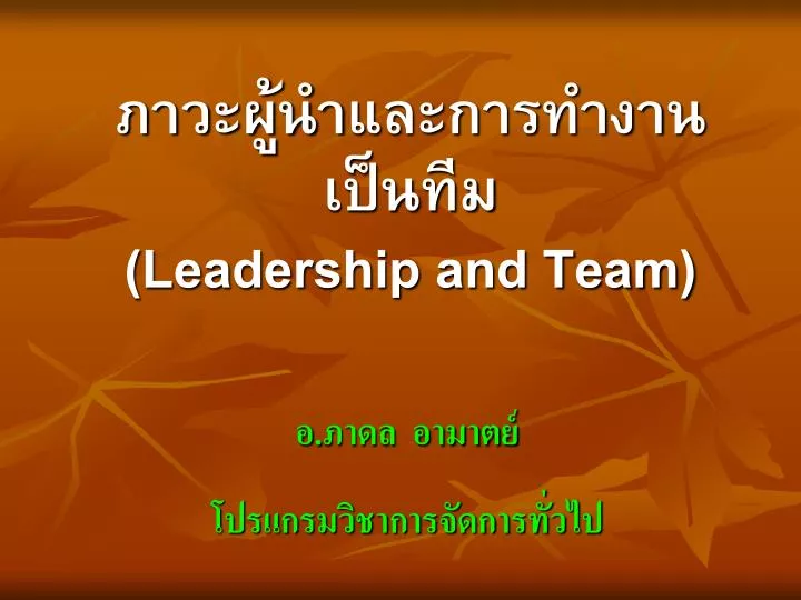 leadership and team
