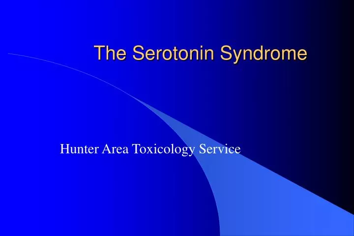 the serotonin syndrome