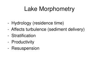 Lake Morphometry