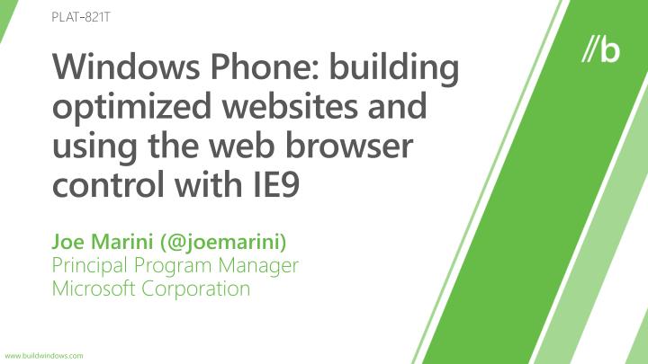 windows phone building optimized websites and using the web browser control with ie9