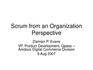 Scrum from an Organization Perspective