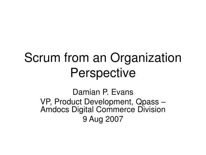 scrum from an organization perspective