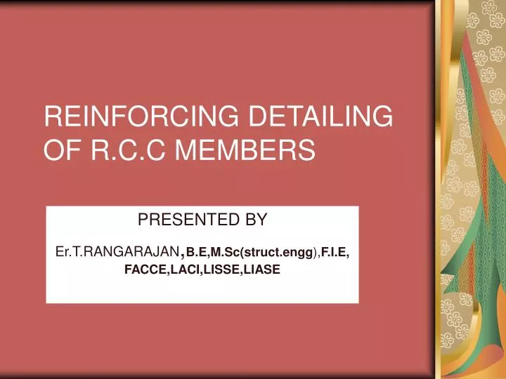 reinforcing detailing of r c c members