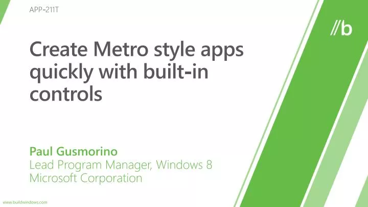 create metro style apps quickly with built in controls