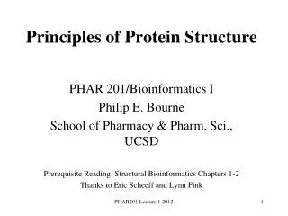 Principles of Protein Structure