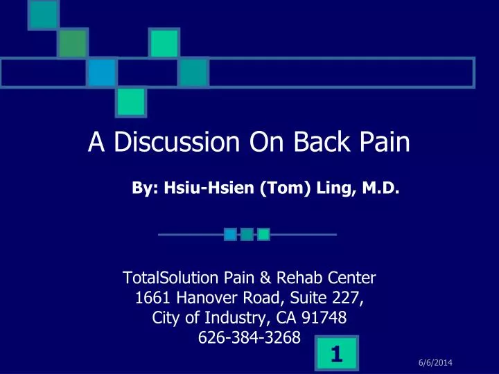 a discussion on back pain
