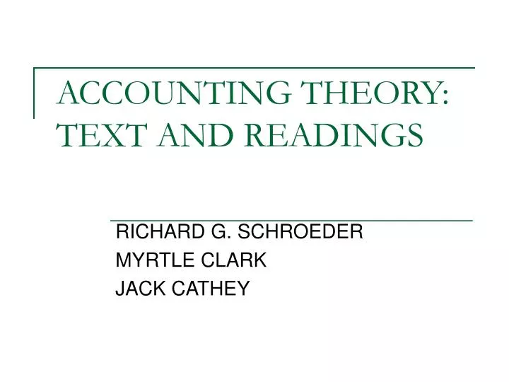 accounting theory text and readings
