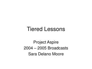 Tiered Lessons