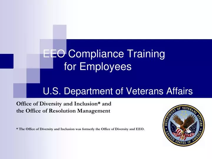 eeo compliance training for employees u s department of veterans affairs
