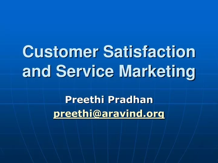 customer satisfaction and service marketing