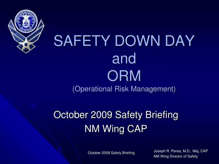 safety down day and orm operational risk management