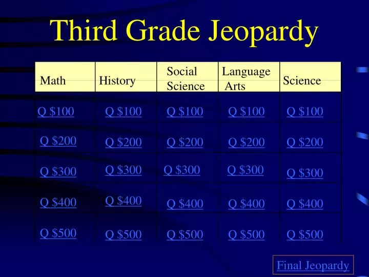 third grade jeopardy