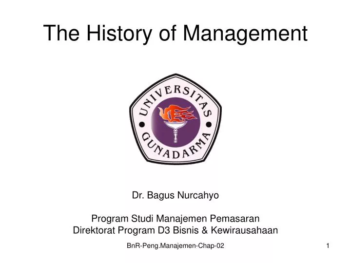 the history of management
