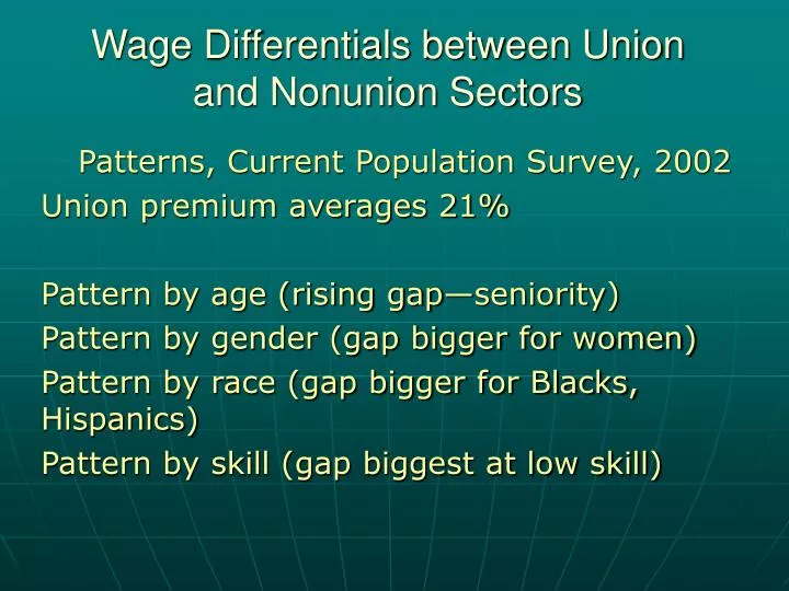wage differentials between union and nonunion sectors