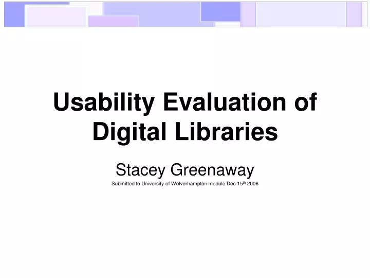 usability evaluation of digital libraries