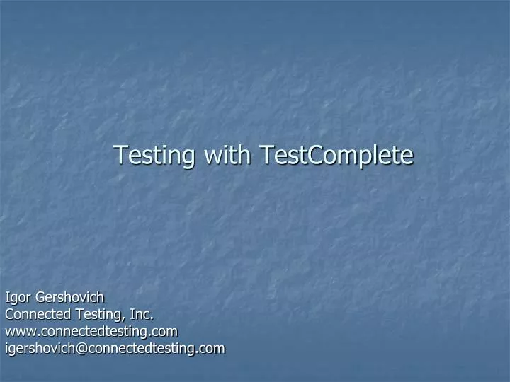 testing with testcomplete