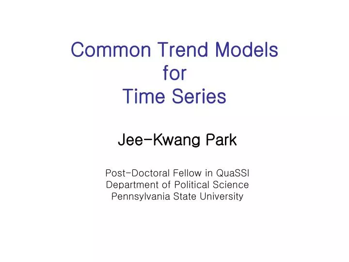 common trend models for time series