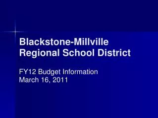 Blackstone-Millville Regional School District