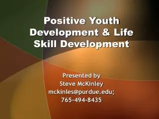 Positive Youth Development &amp; Life Skill Development