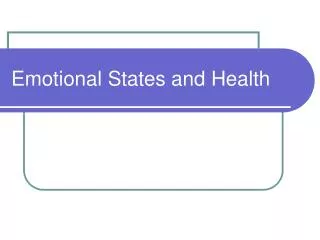 Emotional States and Health