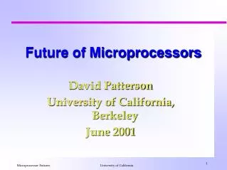 Future of Microprocessors