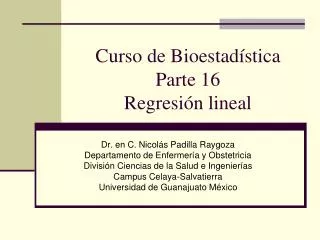 curso de bioestad stica parte 16 regresi n lineal