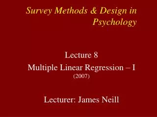 Survey Methods &amp; Design in Psychology