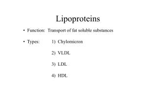 Lipoproteins