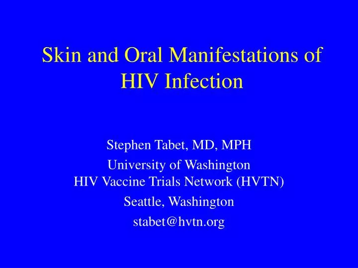 skin and oral manifestations of hiv infection