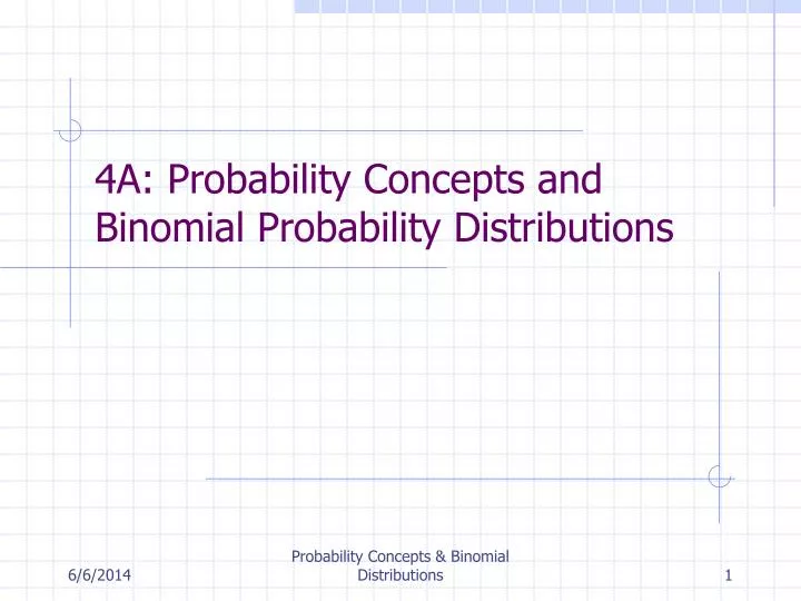 4a probability concepts and binomial probability distributions