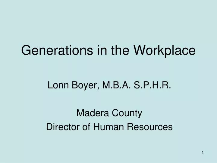 generations in the workplace