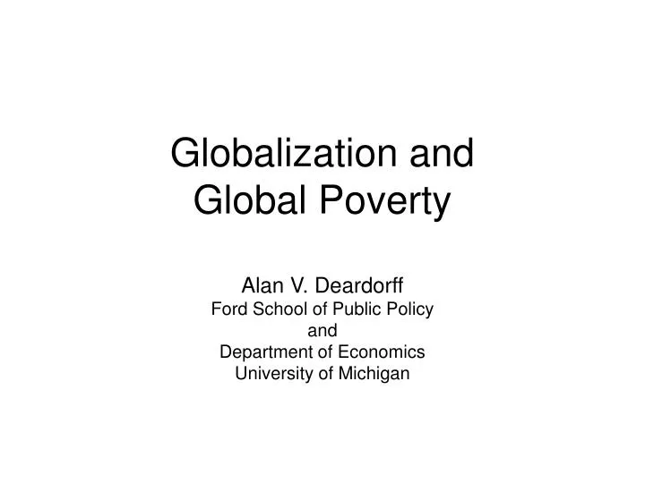 globalization and global poverty