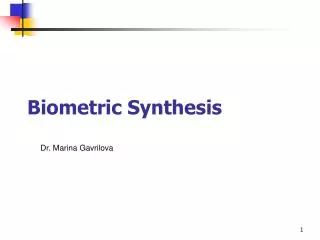 Biometric Synthesis