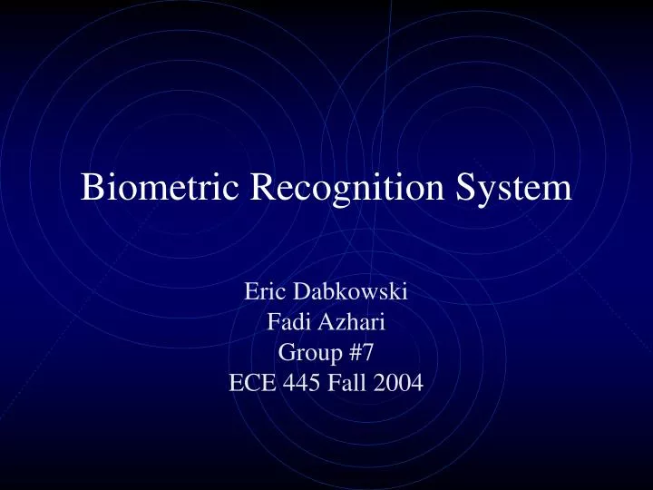 biometric recognition system