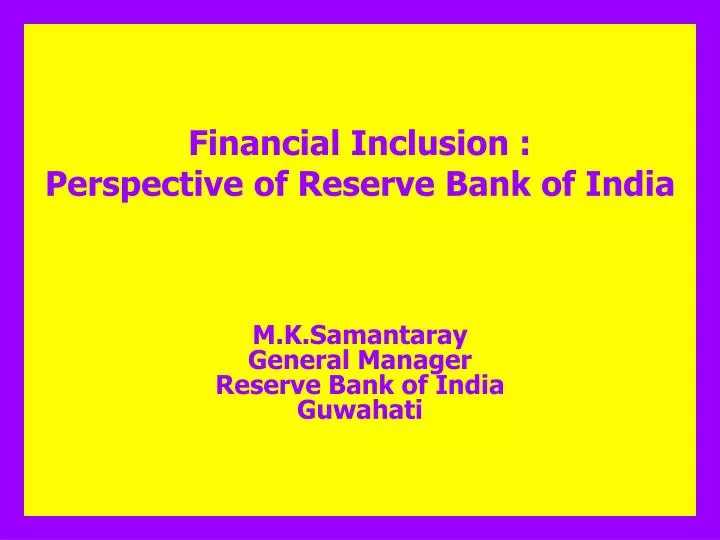 financial inclusion perspective of reserve bank of india