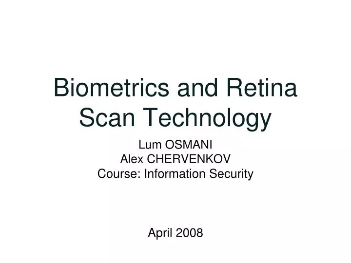 biometrics and retina scan technology