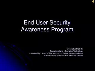 End User Security Awareness Program