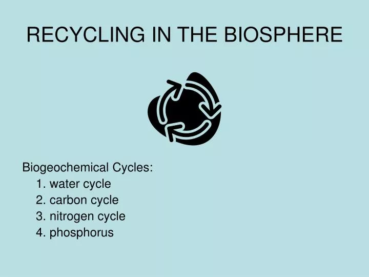 recycling in the biosphere