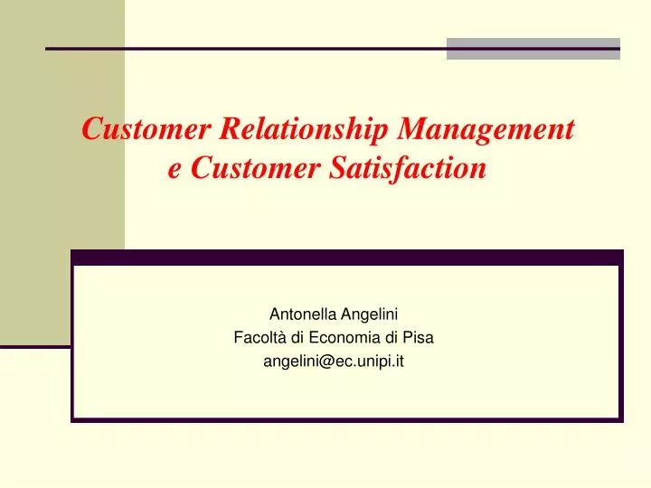 customer relationship management e customer satisfaction